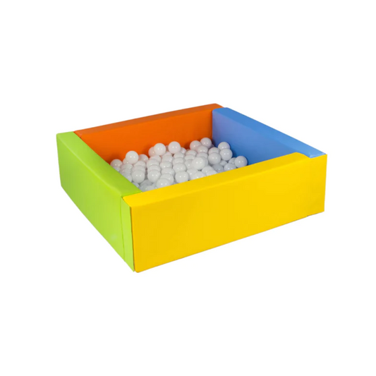 Eco Leather Square Ball Pool - Orange, Yellow, Green and Blue