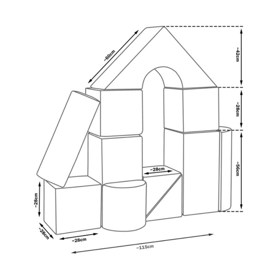 Maxi Castle Block Sets - Mint & White