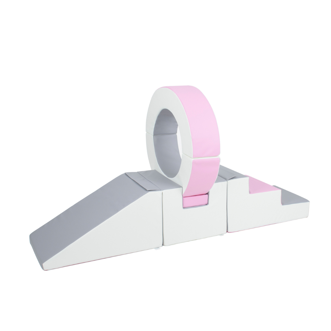 Hoop Step and Slide - Pink, Grey & White