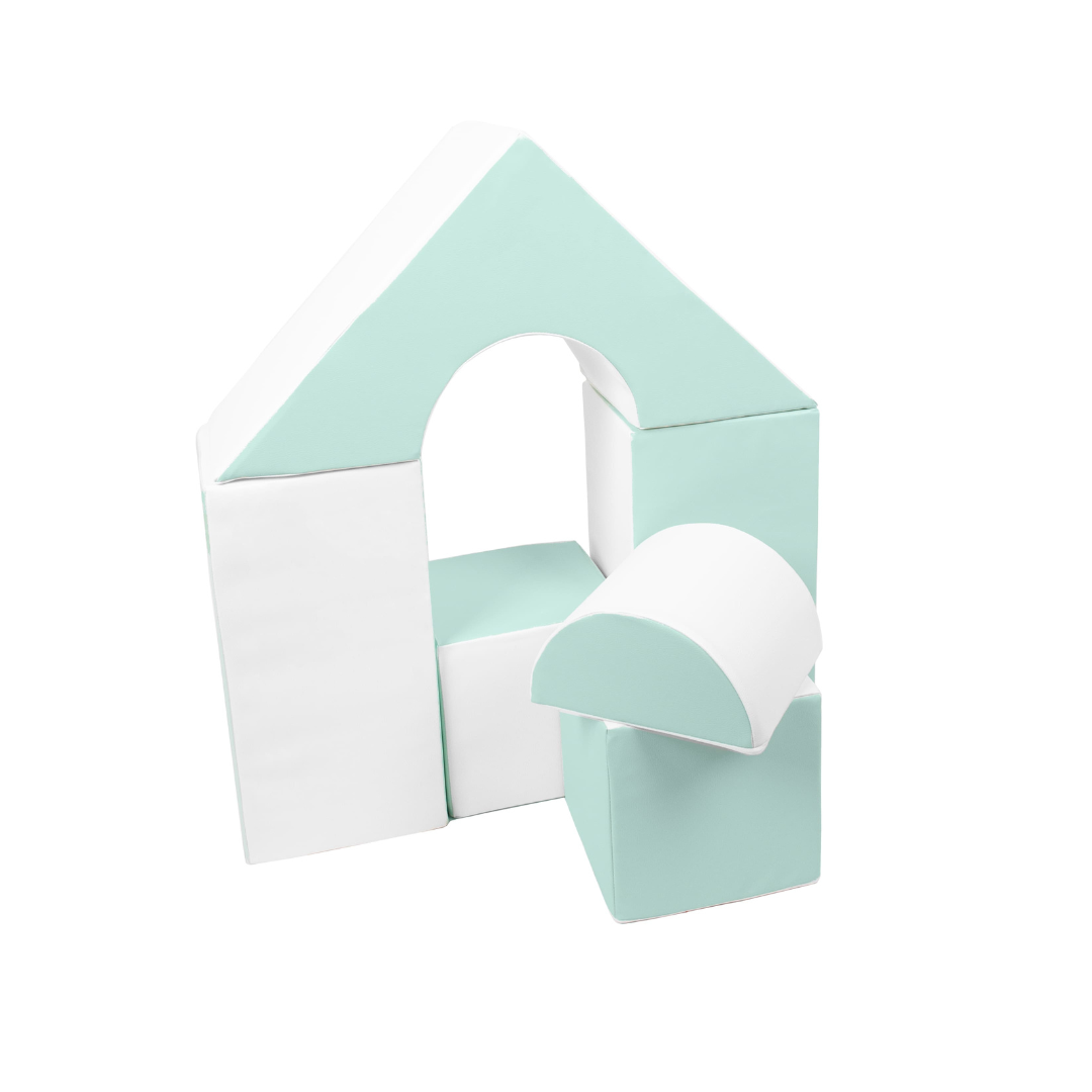 Midi Castle Block Sets - Mint & White