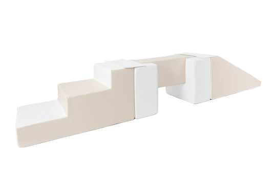 Beam, Step and Slide - Beige & White