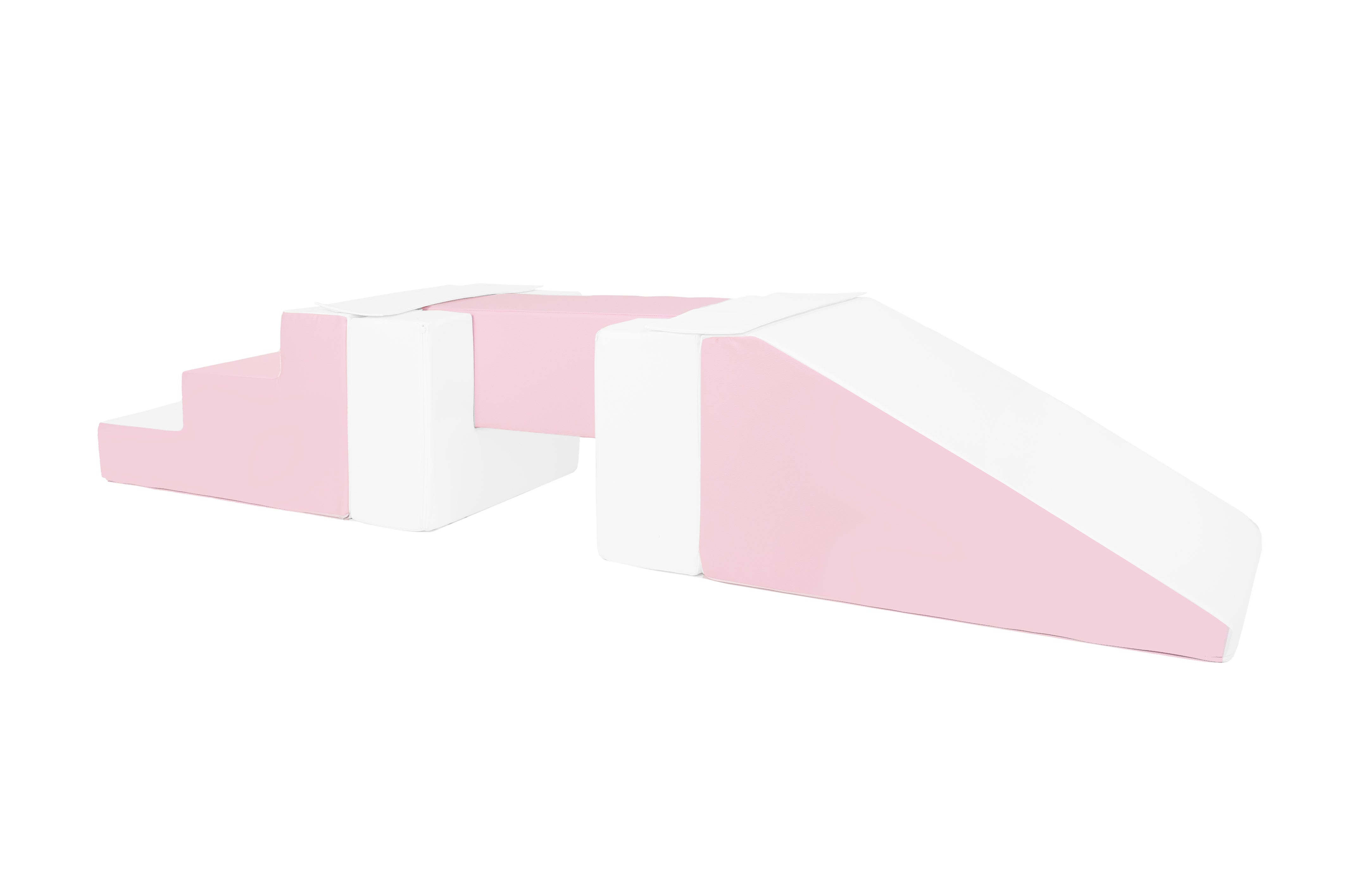 Beam, Step and Slide - Pastel Pink & White