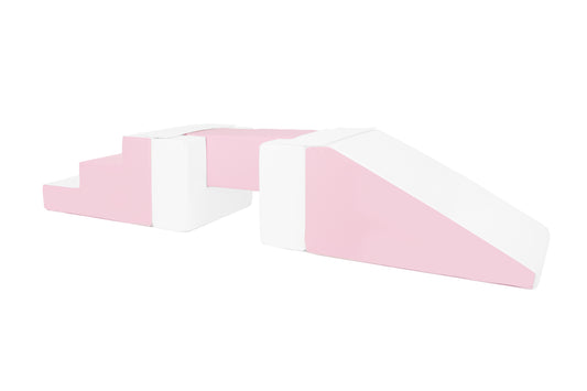 Beam, Step and Slide - Pastel Pink & White