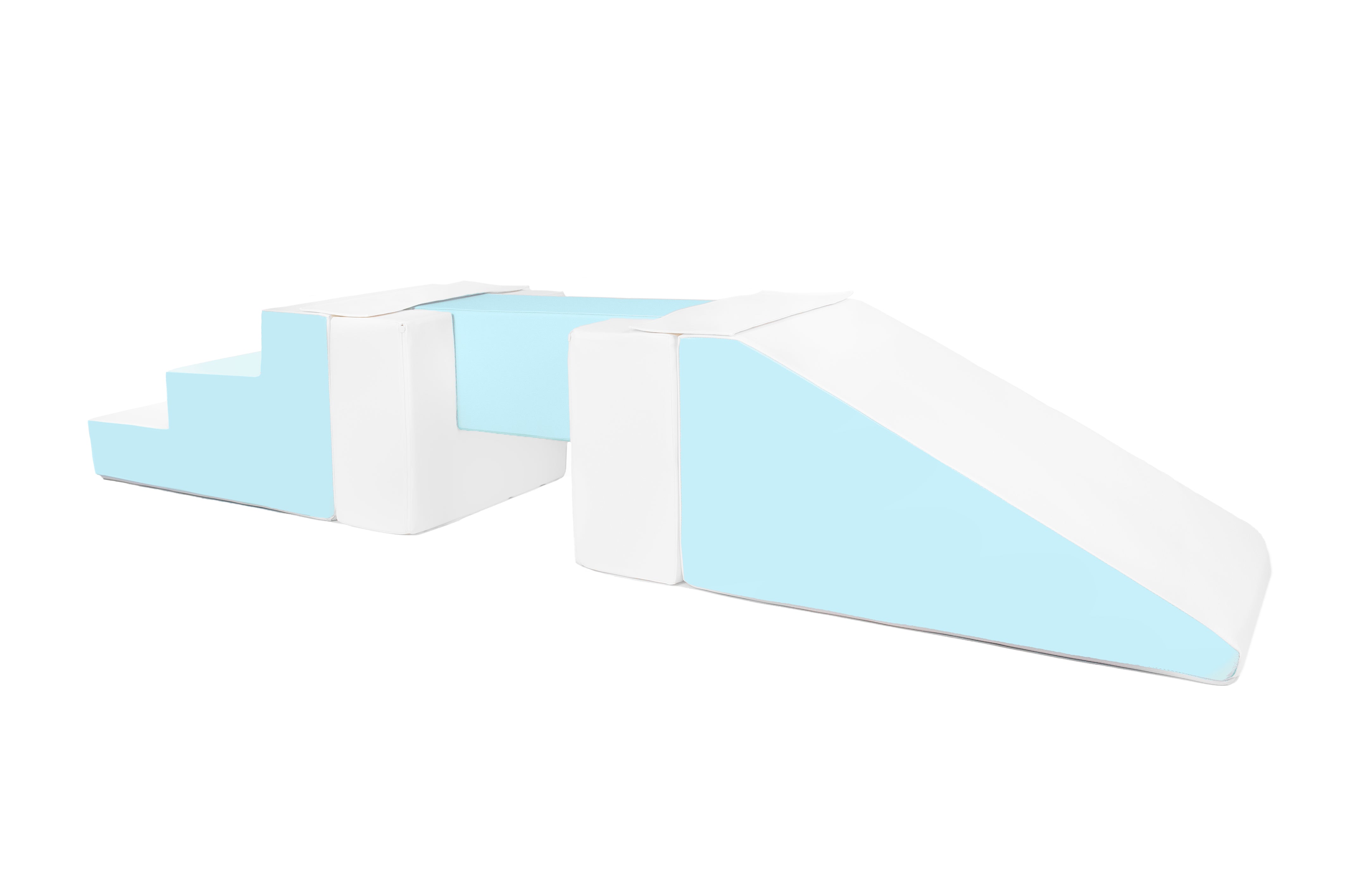 Beam, Step and Slide - Pastel Blue & White