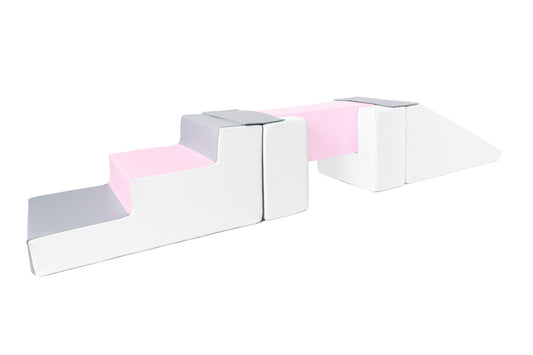 Beam, Step and Slide - Pink, Grey & White