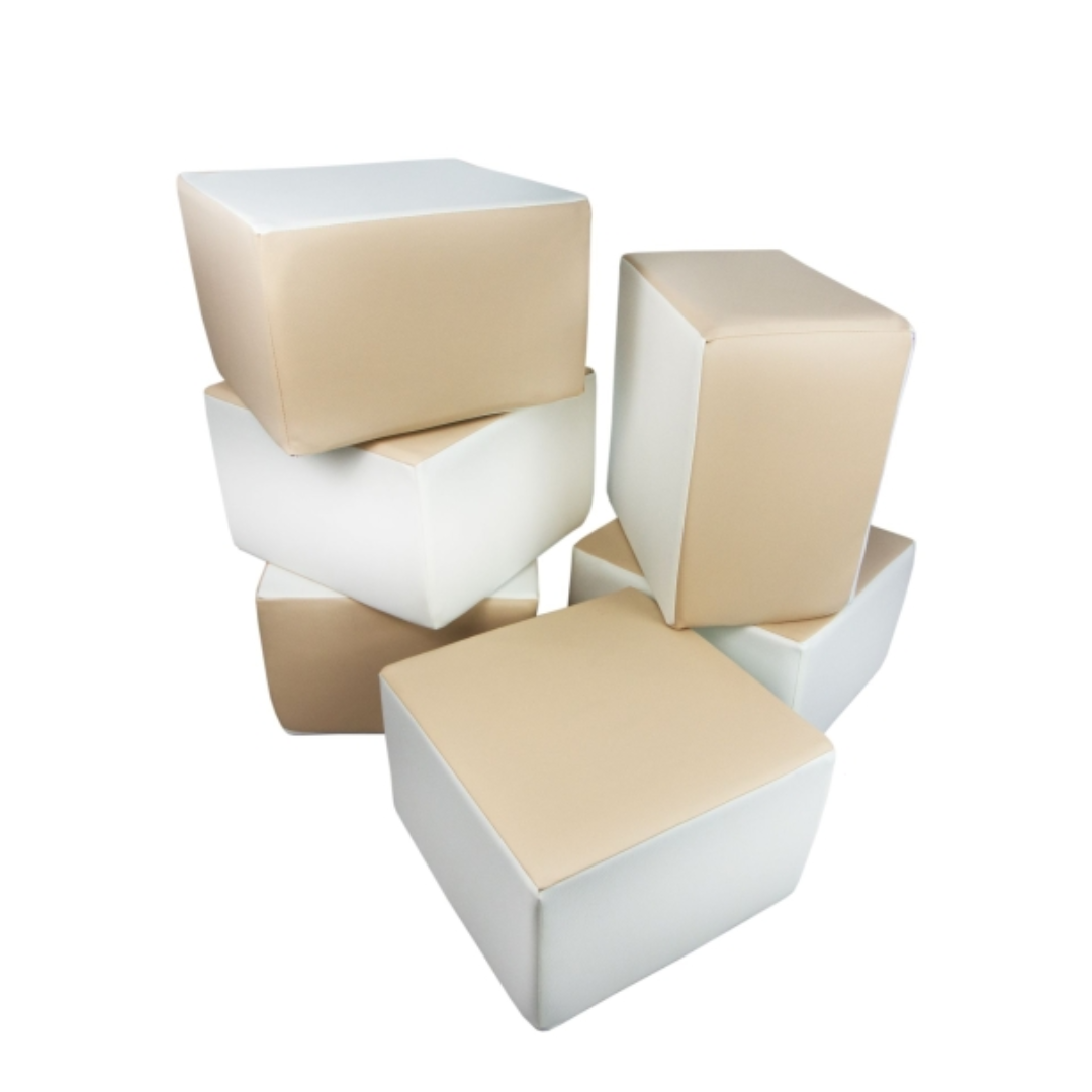 Rectangle Stacking Blocks - Beige & White