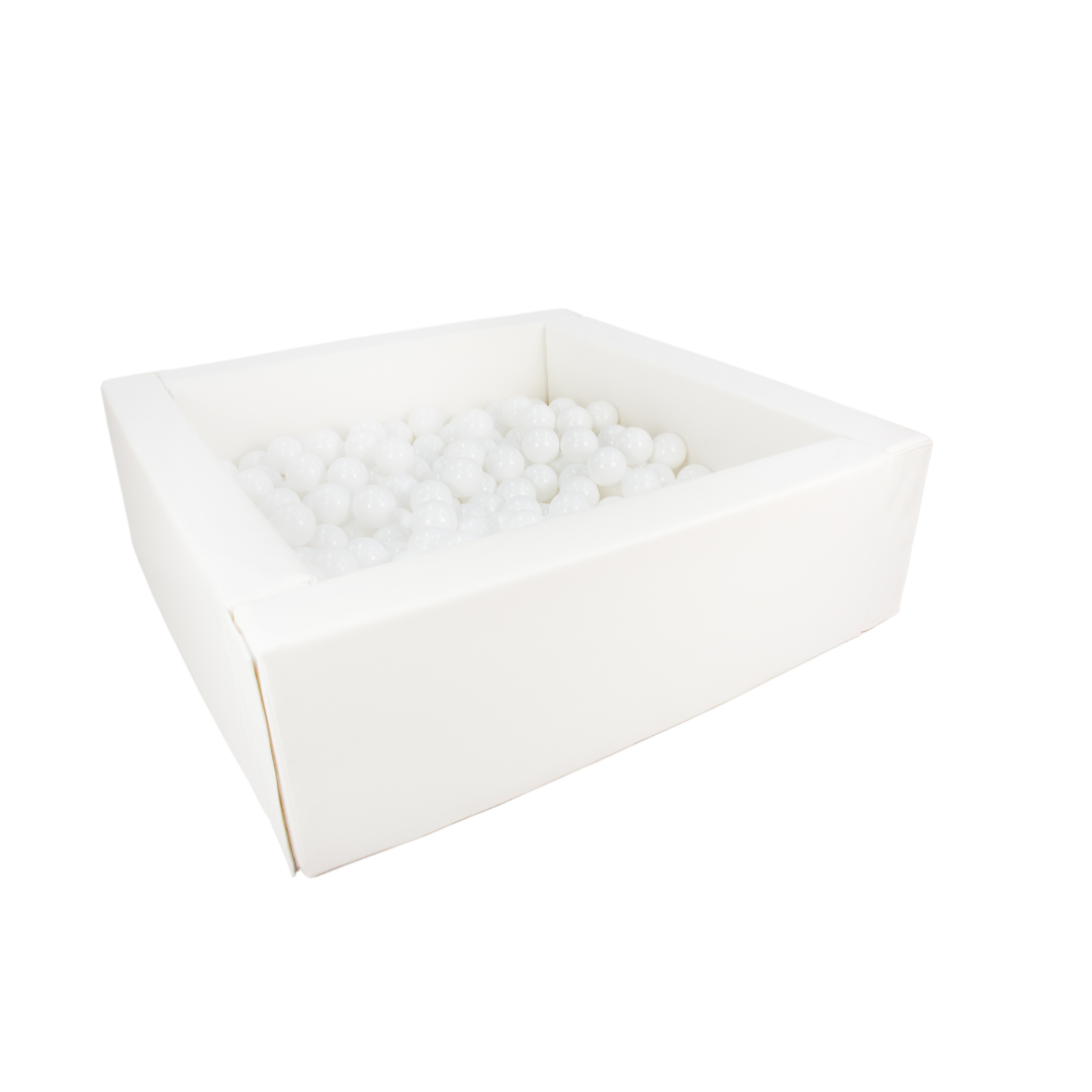 Eco Leather Square Ball Pool - White