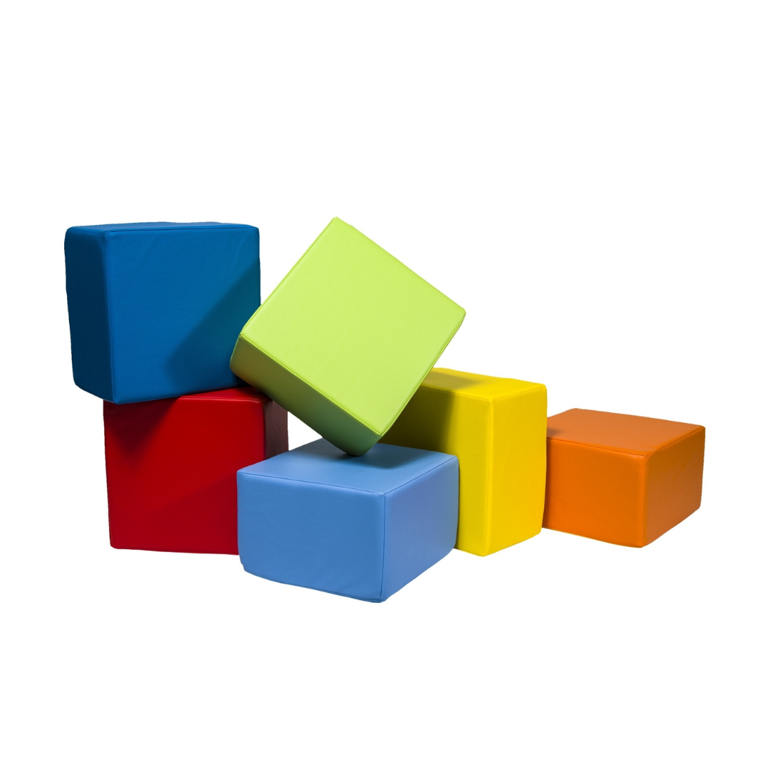 Rectangle Stacking Blocks - Orange, Yellow, Green, Dark Blue, Light Blue, Red