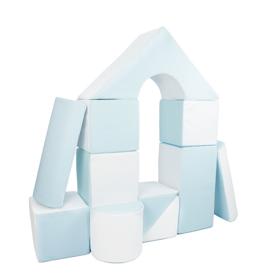 Maxi Castle Block Sets - Pastel Blue & White