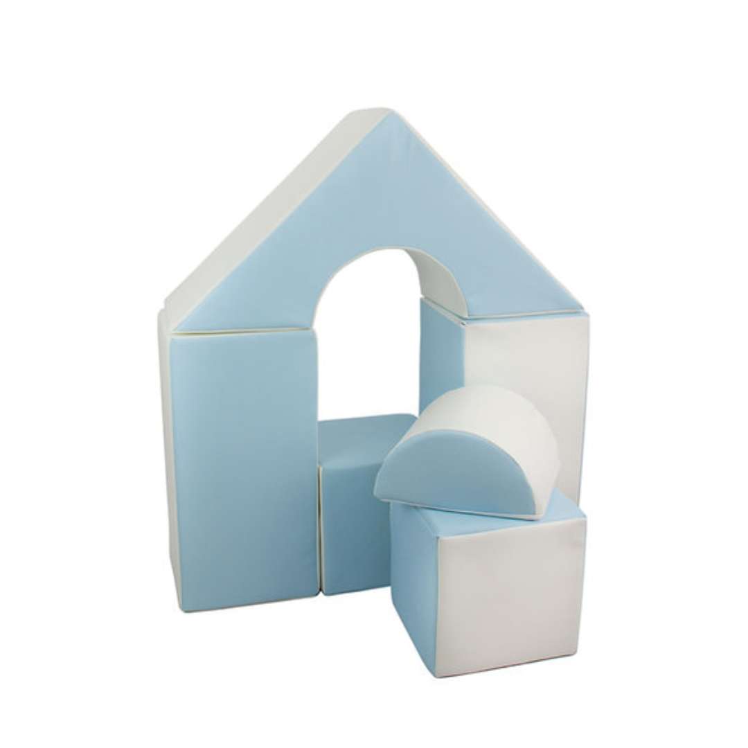 Midi Castle Block Sets - Pastel Blue & White