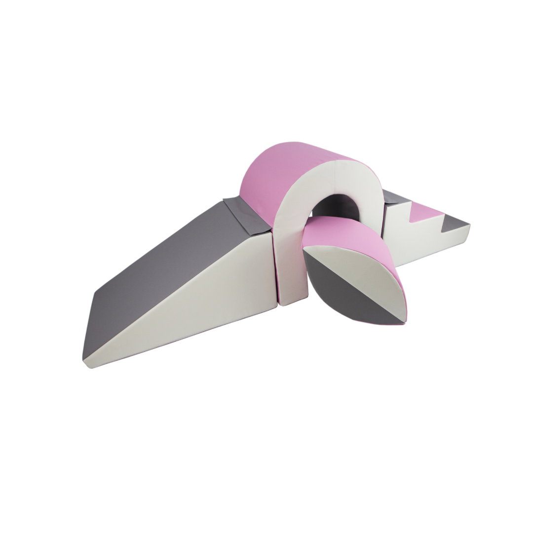 Arched Step and Slide - Pink, Grey & White