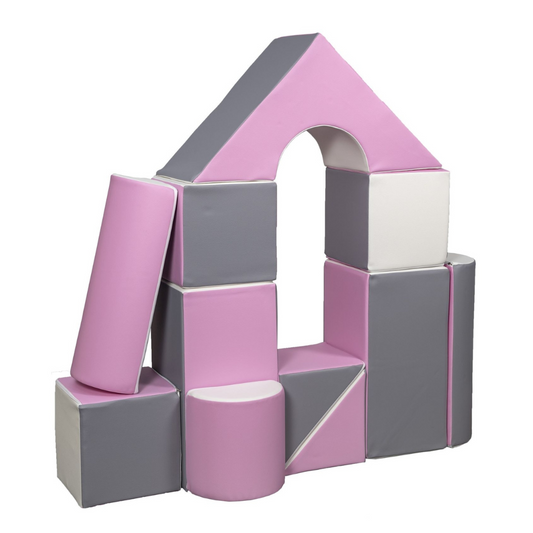 Maxi Castle Block Sets - Pink, Grey & White