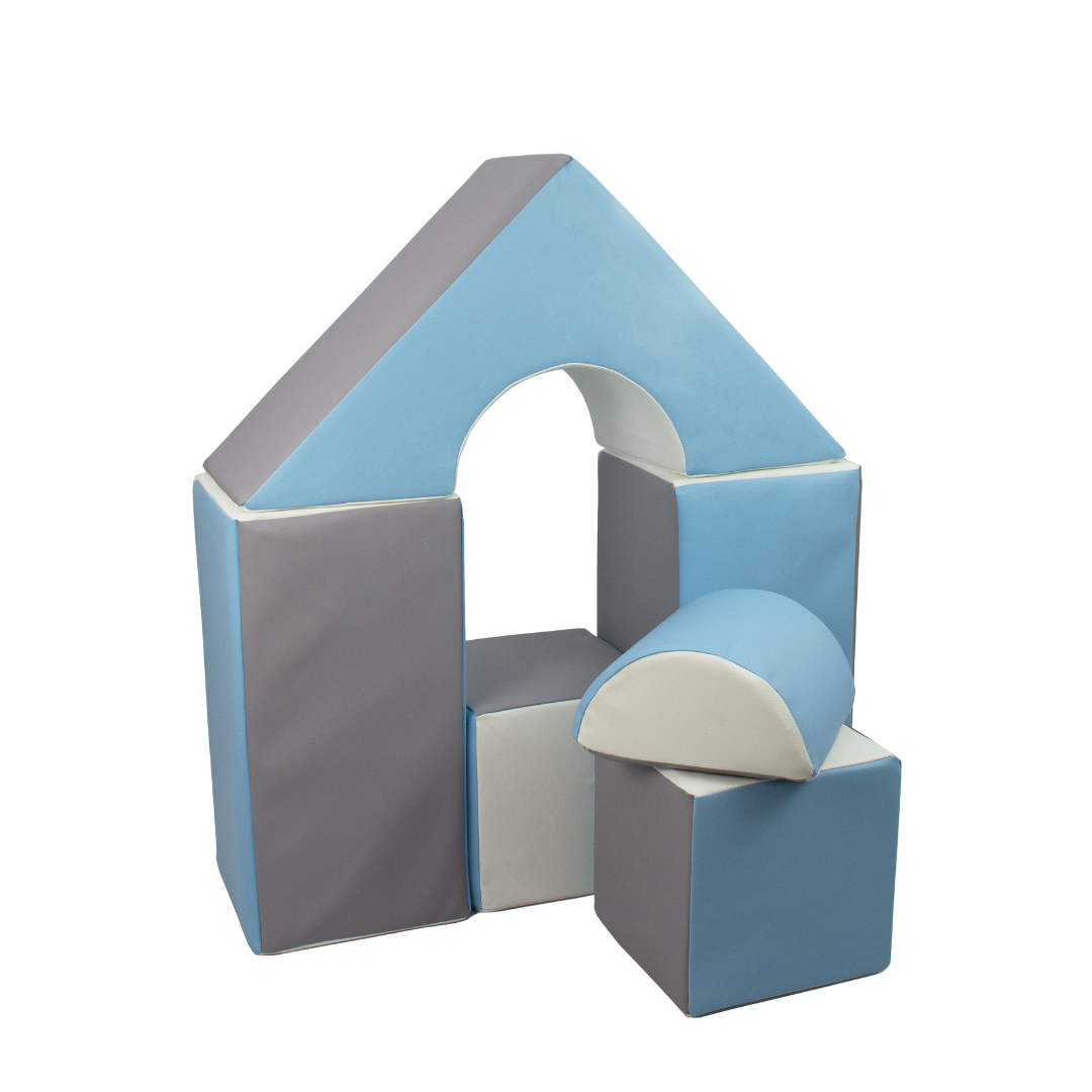 Midi Castle Block Sets - Blue, Grey & White