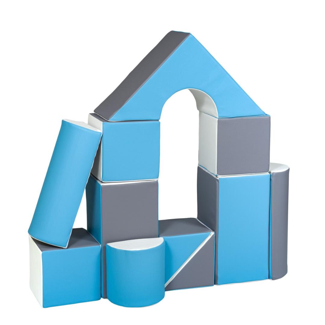 Maxi Castle Block Sets - Blue, Grey & White